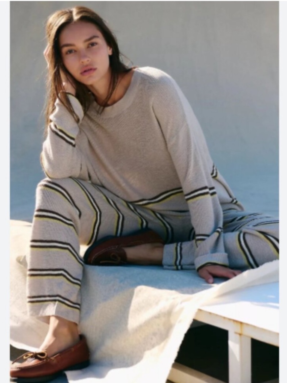 Free People FP Beach Mariner Striped Sweater Knit Set